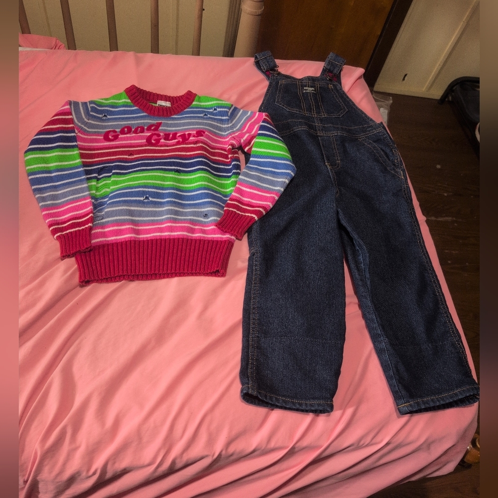 Chucky Boys Small Sweater And Boys 5t Overalls